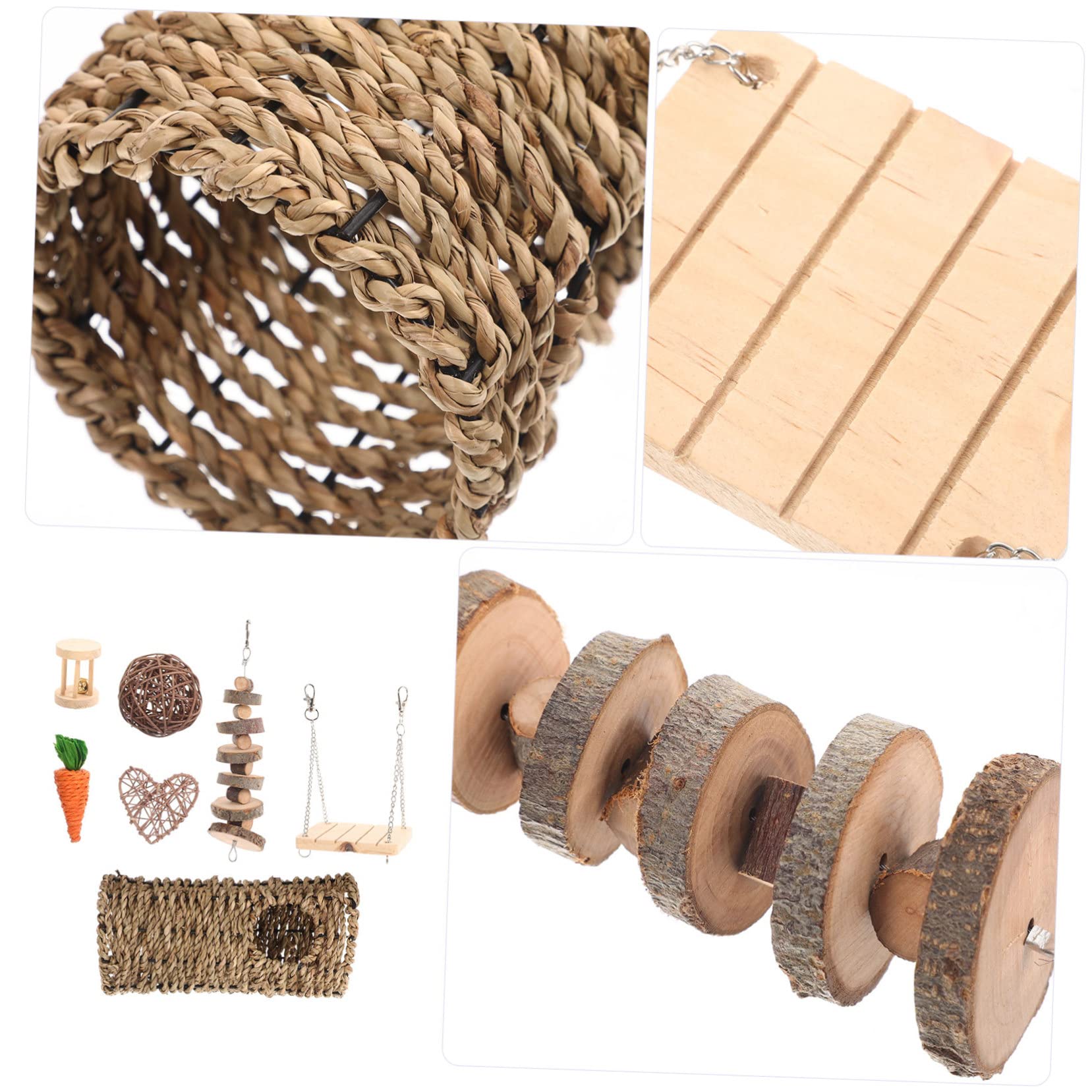 Housoutil 1set Giocattoli Da Masticare Per Criceti Conigli e Porcellini Naturale Per La Noia e Promuovere Gioco Sicuro Per Piccoli Animali Domestici
