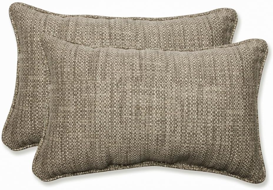 Remi Solid Indoor/Outdoor Lumbar Pillow Plush Fill, Weather and Fade Resistant, Lumbar - 11.5" x 18.5",, Grey, 2 Count