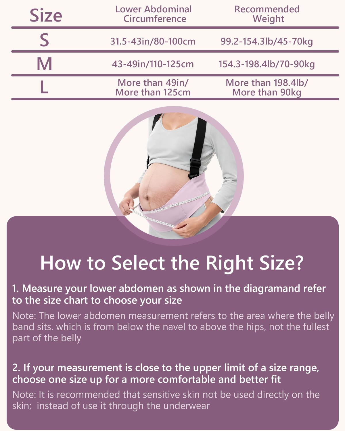 Maternity Belly Band, Highly Resilient Pregnancy Belly Support Band, Lightweight and Comfortable Abdominal Binder for Pregnant Women(Pink-Medium) - Image 7