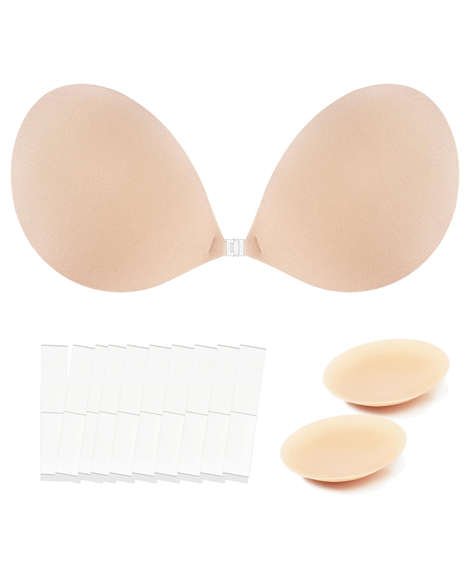 EgussiSticky Bra Strapless Bra Push up Self Adhesive Bra Stick on Bra for Women Backless Dress with Nipple Covers Pasties