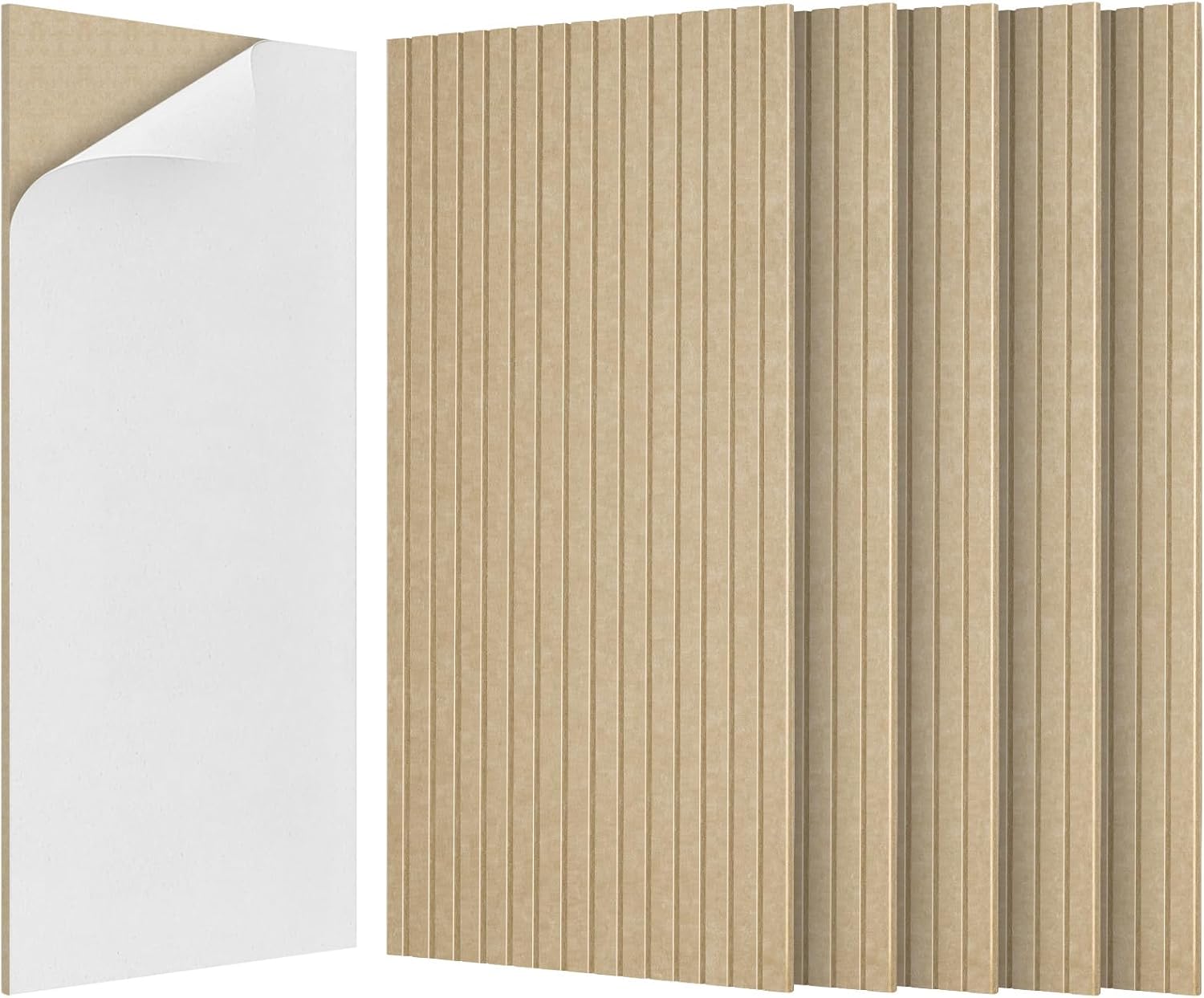 BUBOS Large Acoustic Panels (5 Pack) 47.2 x 23.6 x 0.4 in Camel