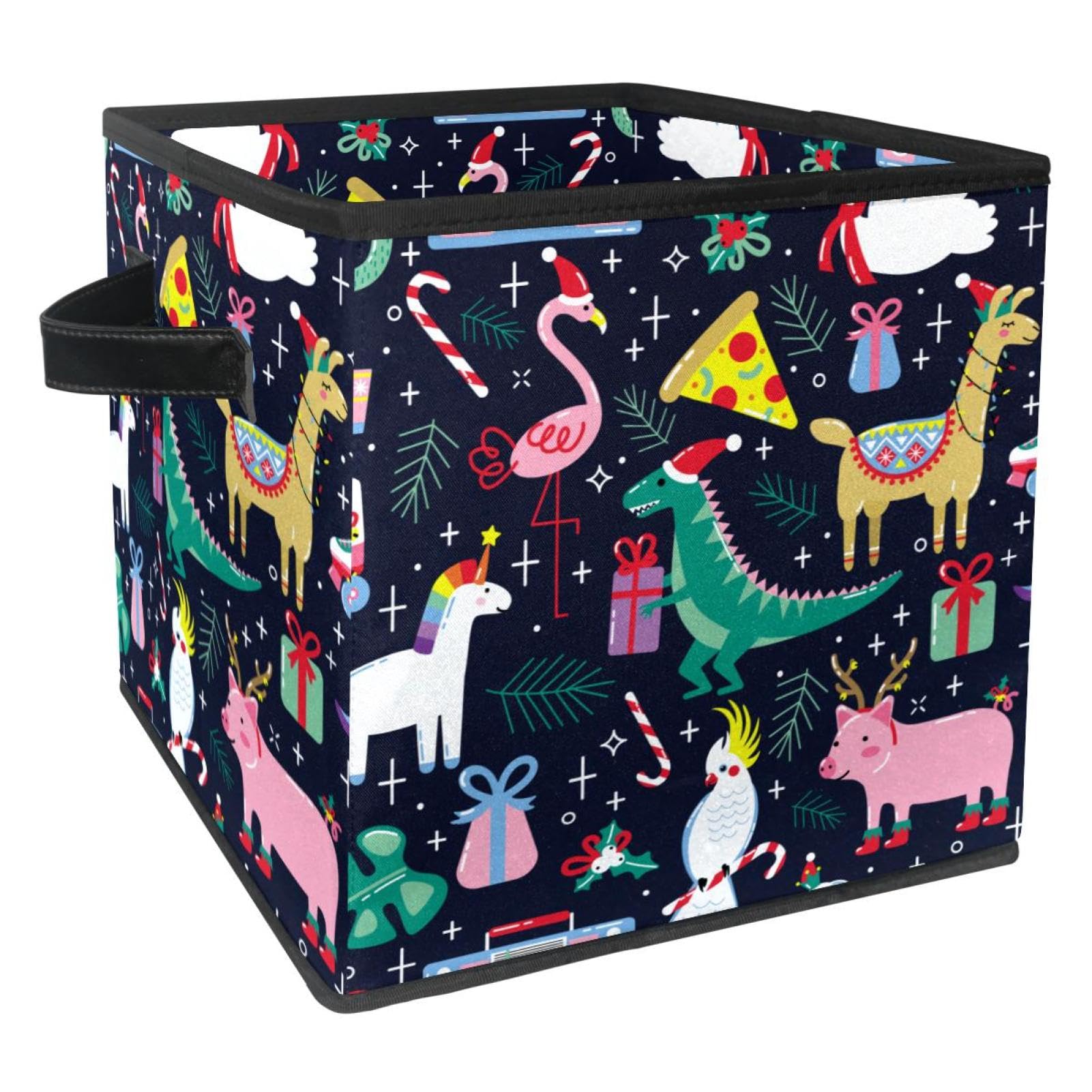 Boîte de rangement pliable en tissu motif Noël pour chambre