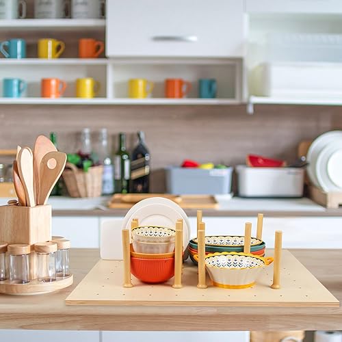 Miniatura 5 de Organizador de cajones de tablero de clavijas (3021 pulgadas), tablero de clavijas de madera ajustable con divisores recortables para cajones de