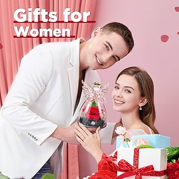 Rosa Eterna Stabilizzata Con LED - Sfera Di Cristallo, Regalo Romantico Per Donne, Compleanno E San Valentino