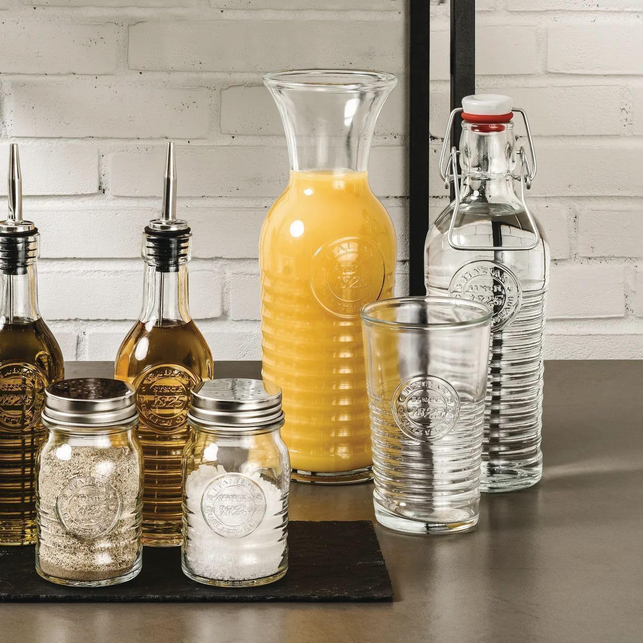 Bormioli Rocco Officina 1825 16 oz. Cooler Drinking Glasses, and Cocktails, Set of 4, Clear