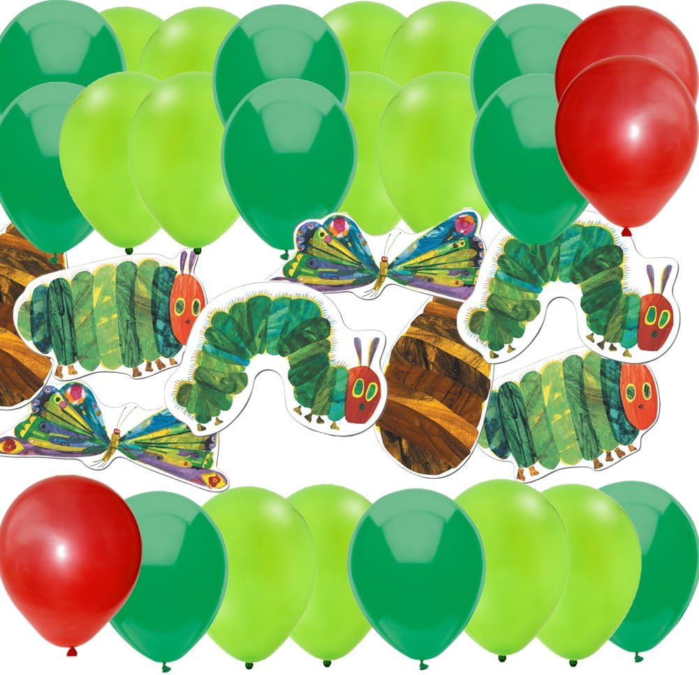 84 pc Hungry Caterpillar Party Kit: 36 Balloons & 48 Deco Cut-Outs