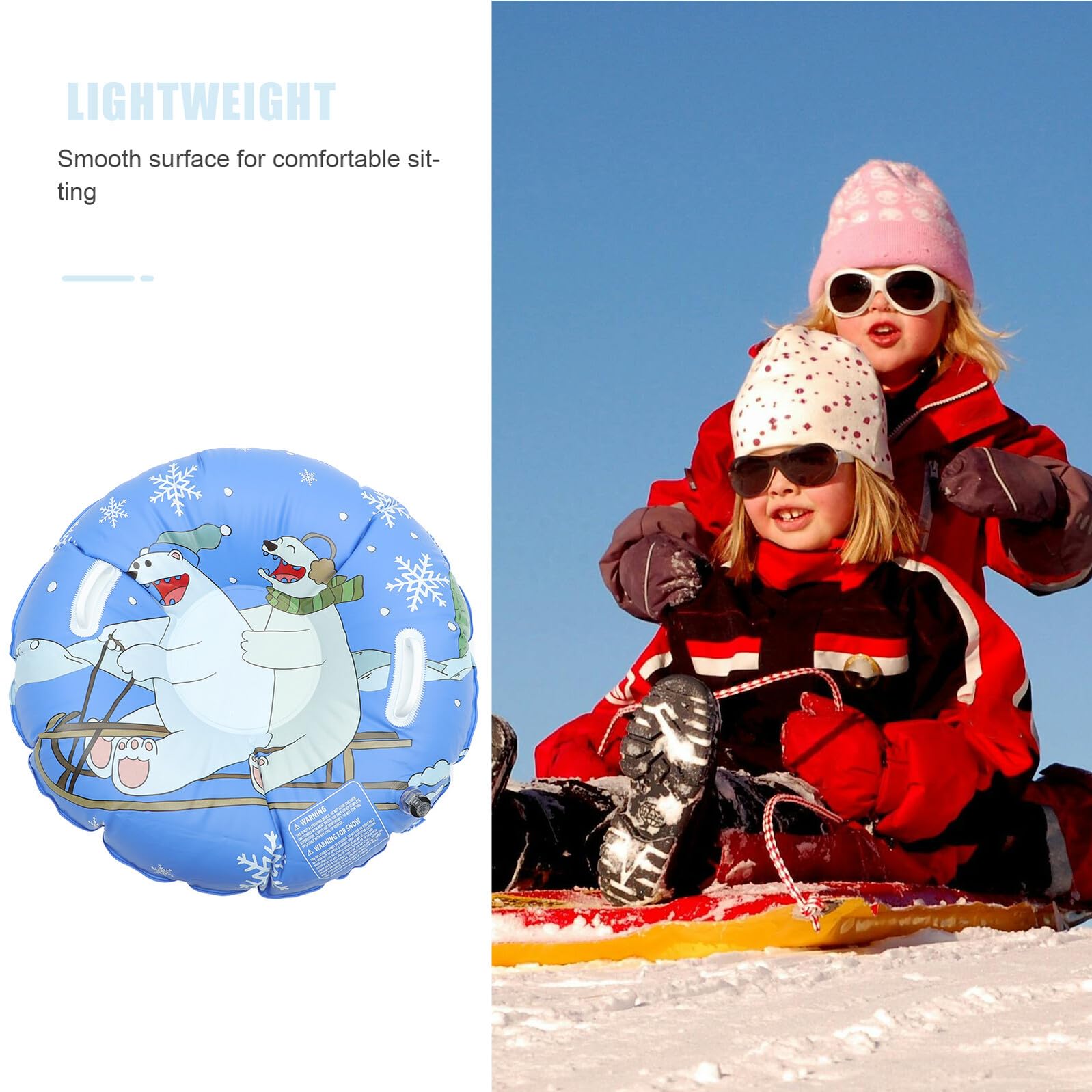 Cabilock Slittino da Neve Gonfiabile Tubo di Neve Ispessito per Adolescenti e Adulti all Aperto per Inverno Tubo Scorrevole