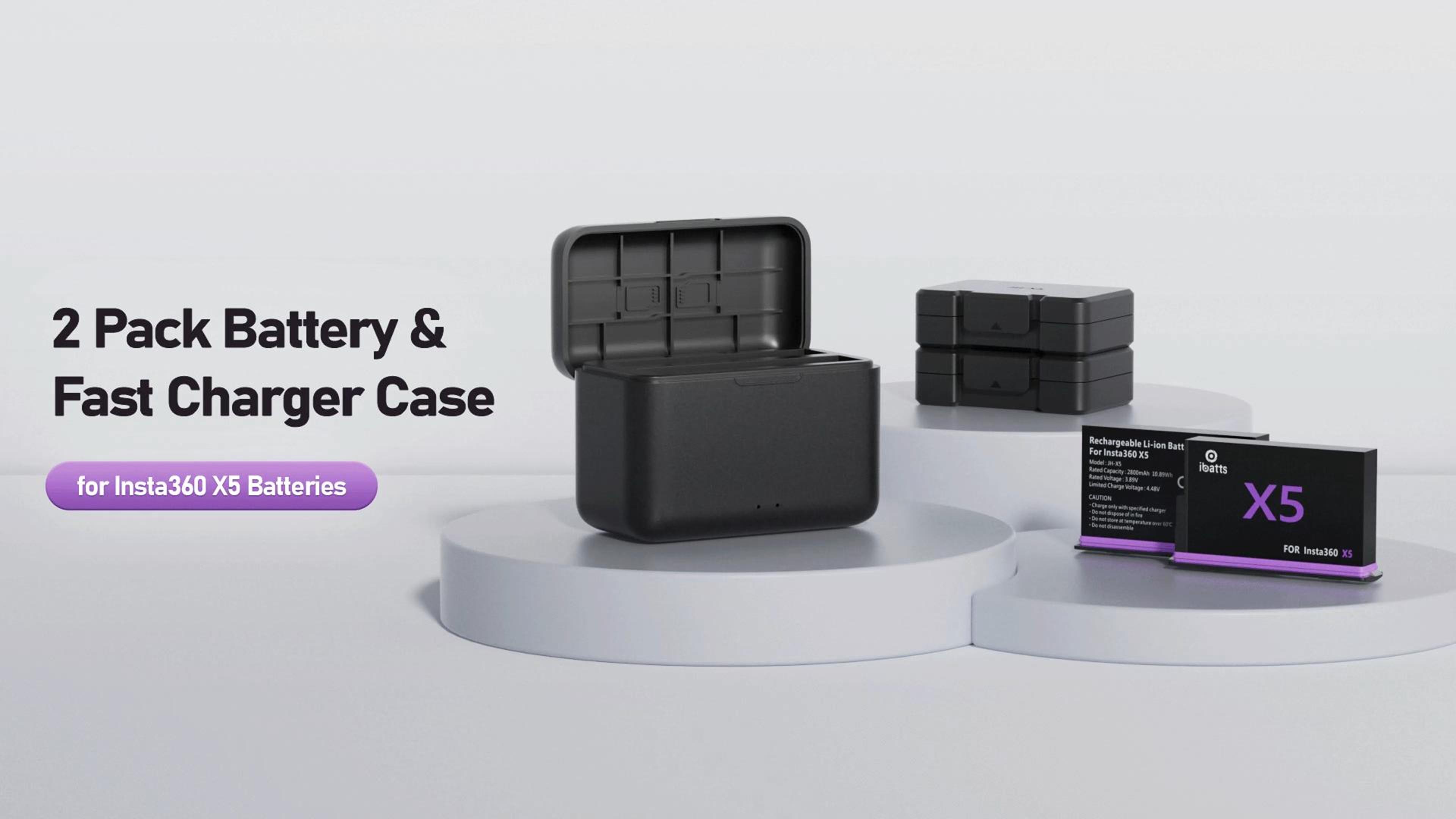 Amazon.com: 2-Pack Battery and Fast Charger Box for Insta360 X5