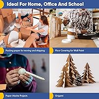 Vista 5 de Vanhench Rollo de papel kraft marrón grande de 17.5 x 2400 pulgadas, rollo de papel para manualidades para tablón de anuncios de Acción de Gracias