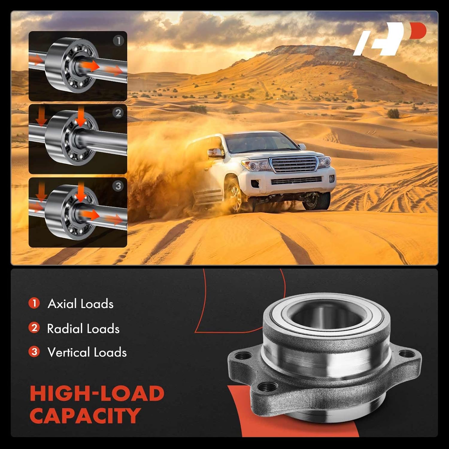 A-Premium Rear Wheel Bearing and Hub Assembly Compatible with Nissan 240SX 1989-1998 2.4L