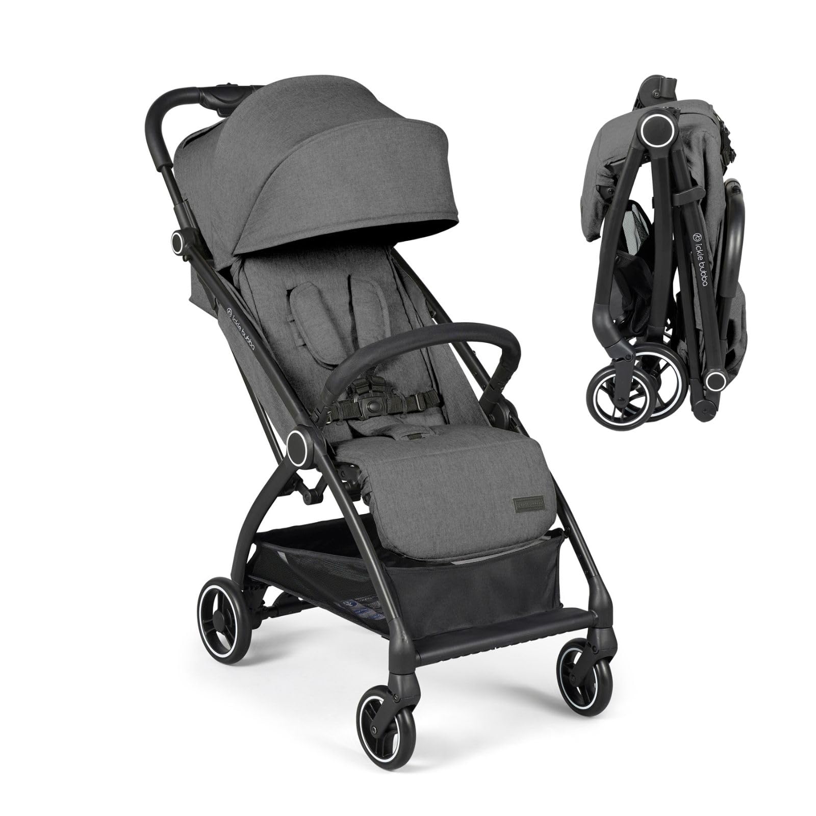 Aries Autofold Stroller - Feather-Light Design, Multi-Position Recline, and Handy Auto-Fold Mechanism, Large Seat from Birth to 22kg, UPF 50+ Hood, and Spacious Basket (Graphite Grey)