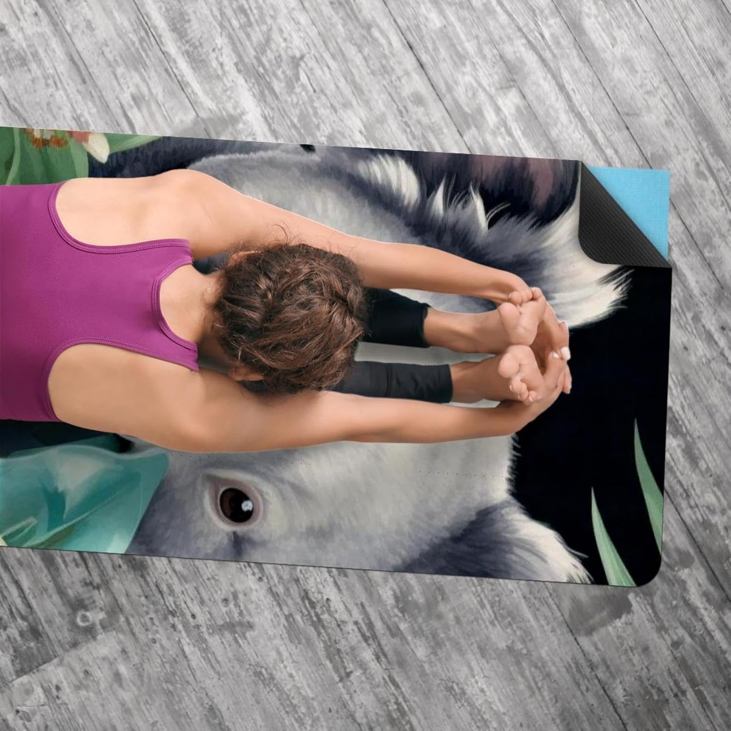 Yoga Towel, Koala Flowers Pattern Non Slip Sweat Absorbent Hot Yoga Mat Towel for Hot Yoga, Pilates and Fitness - 72.8" x 26.8"