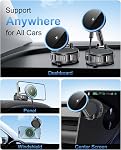 15W for MagSafe Car Mount Charger, Magnetic Wireless Car Charger, Strongest Vacuum Suction & Strongest Magnetic, 360° Adjustable Car Phone Holder Mount for iPhone 17 16 15 14 13 12 Series, Samsung S26