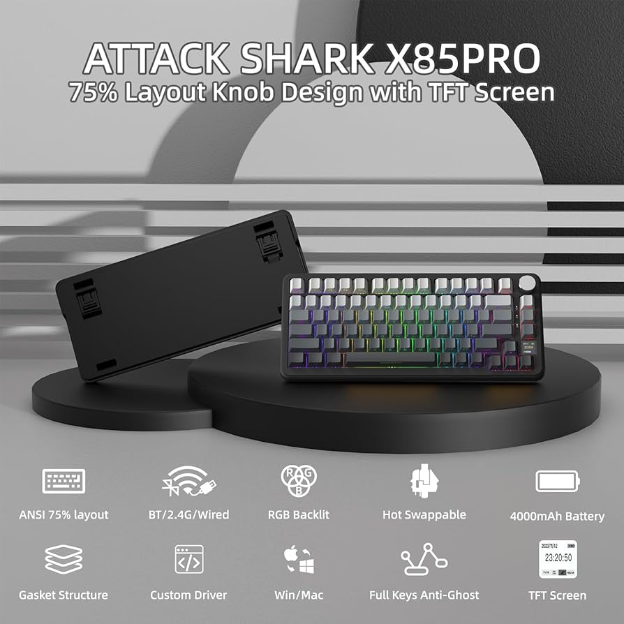 Amazon.com: ATTACK SHARK X85PRO 75% Wireless Mechanical