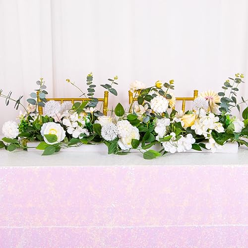 Miniatura 10 de AMZLOKAE Mantel rectangular de lentejuelas de 60 x 102 pulgadas, color amarillo con purpurina para fiestas, mantel de comedor brillante para bodas,