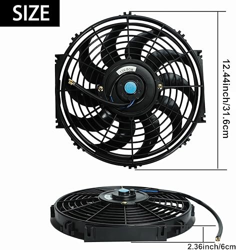 Miniatura 2 de Ventilador delgado de empuje eléctrico para radiador ventilador de refrigeración de 12 V kit de montaje universal