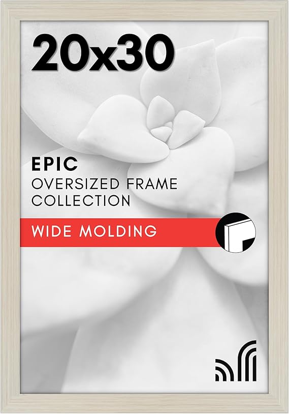 Americanflat 20x30 Poster Frame with Polished Plexiglass - Wide Picture Frames Made of Engineered Wood for Vertical or Horizontal Wall Display - Epic Collection - Light Wood