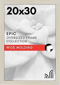 Americanflat 20x30 Poster Frame with Polished Plexiglass - Wide Picture Frames Made of Engineered Wood for Vertical or Horizontal Wall Display - Epic Collection - Light Wood
