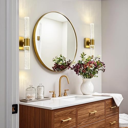 Miniatura 7 de Juego de 2 apliques de pared dorados que funcionan con pilas, juego de 2 apliques de pared inalámbricos recargables con control remoto, moderna