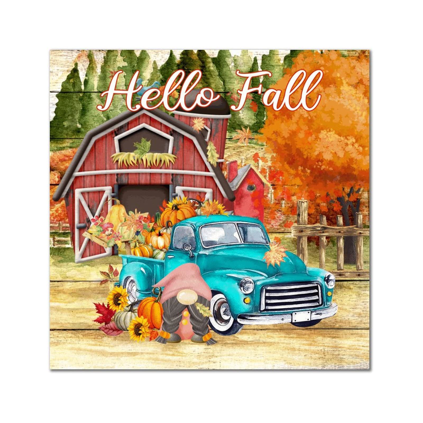Panneau en bois Hello Fall pour une décoration murale chaleureuse de votre salon