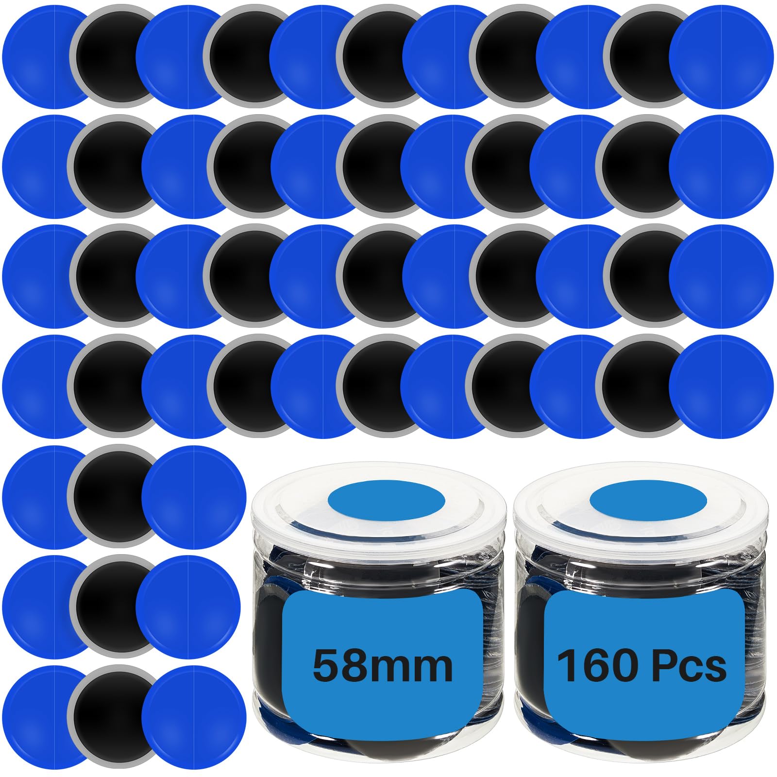 Tallew 160 Pcs Heavy Duty Tire Patches Radial Patch Round Fast Repair Cold Tyre Puncture Repair Kit for Car Truck Motorcycle Automobile Bike Inner Tire (58 mm)