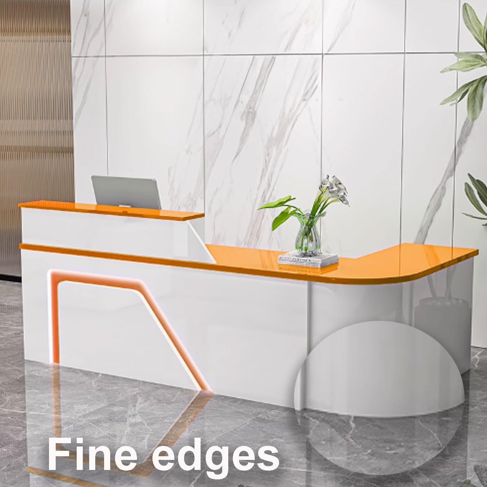 Generico Bancone Reception Moderno - Supporto per Hall e ristoranti, Bianco e Rosso, 120 cm - Soluzione Reception Elettronica per Ufficio e Area d'attesa, SK Design