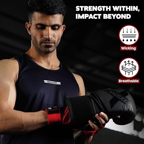 Miniatura 4 de Guantes interiores de boxeo WYOX para artes marciales mixtas, para hombre y mujer, guantes interiores de boxeo para hombres y jóvenes  Se ponen y