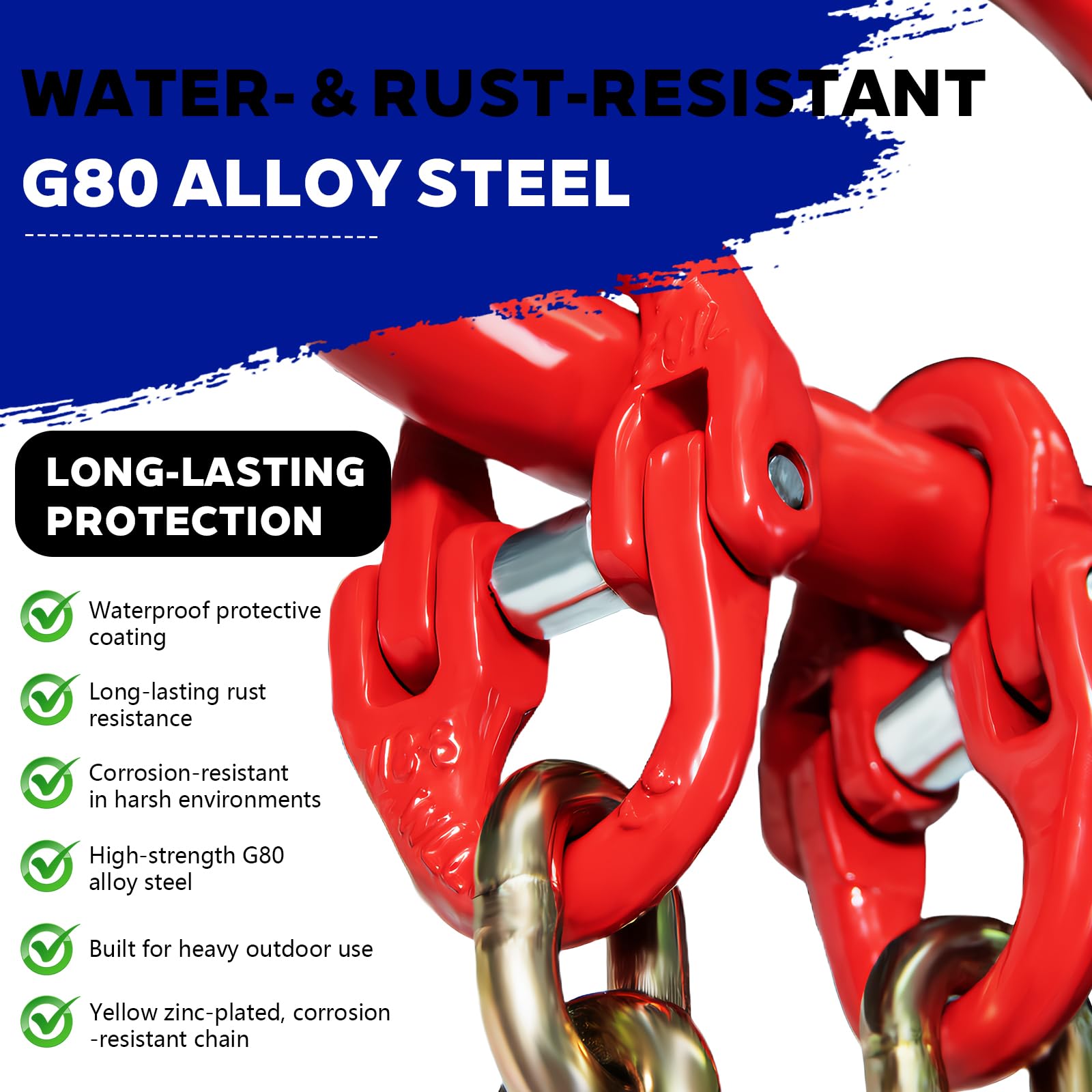 G80 Chain Sling - 5ft, 4400 lb Capacity -3