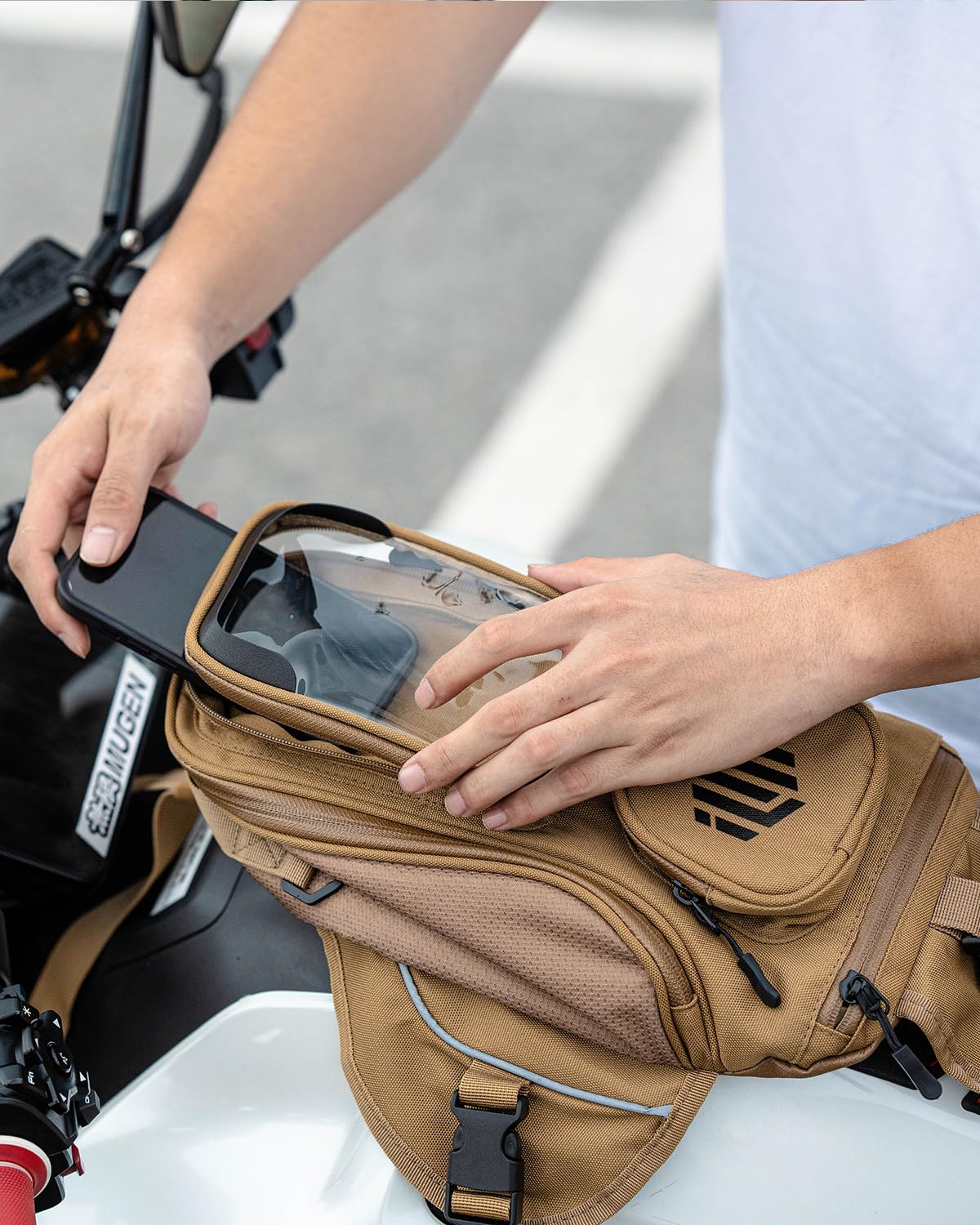 ILM Bolsa de Tanque de Motocicleta-Oxford Saddle Marrón Bolsas para depósito Motocicleta,Marrón