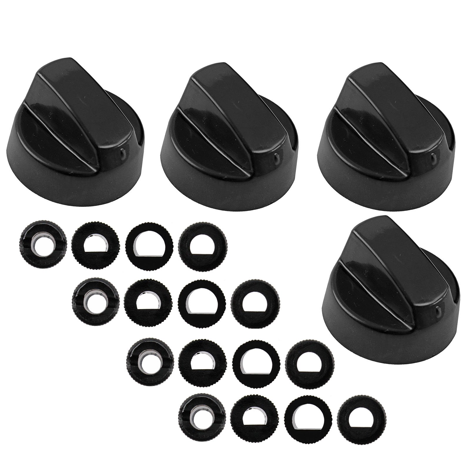 Universal-Drehknopf Für Toaster, Herd & Bügeleisen – Ersatz In Schwarz (2 Stück + Adapter)