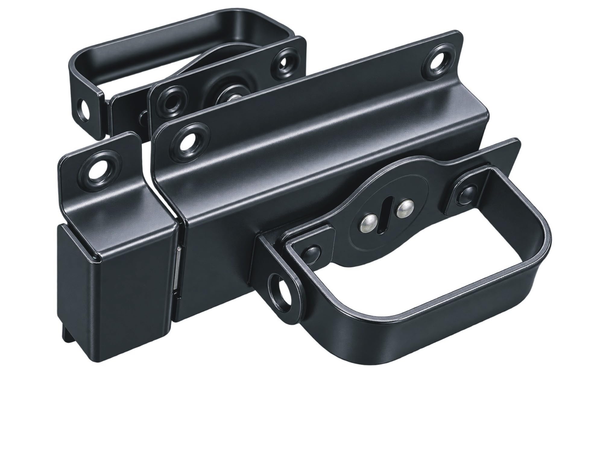 QCAA 3/4" Swing Door Latch, Heavy Duty for Interior & Exterior Use, Black Coated with Weather Guard Protection, 1 Pack, Made in Taiwan — image 1