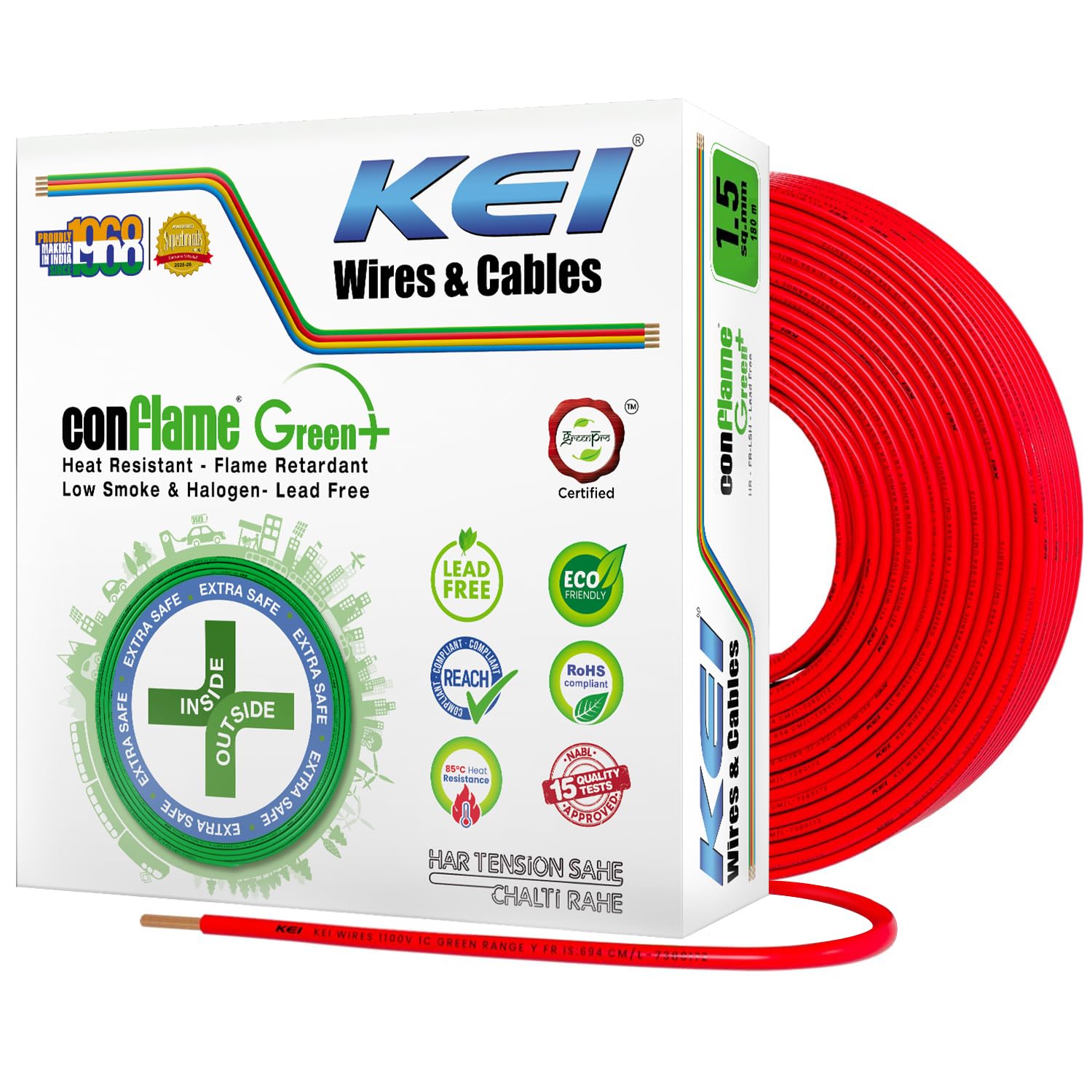 KEI Conflame Green Plus Wire - 90m Red -11 KEI Conflame Green Plus Wire - 90m Red -11