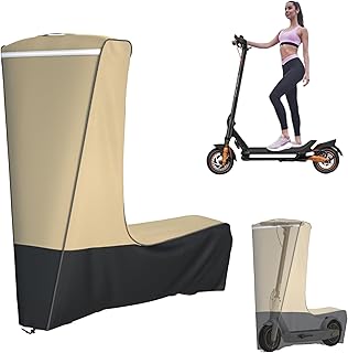 Electric Scooter Cover, Outdoor Waterproof and Dustproof, All-Season Electric Scooter Cover - Length 54 inches × Width 28 inches × Height 52 inches, Khaki and Black