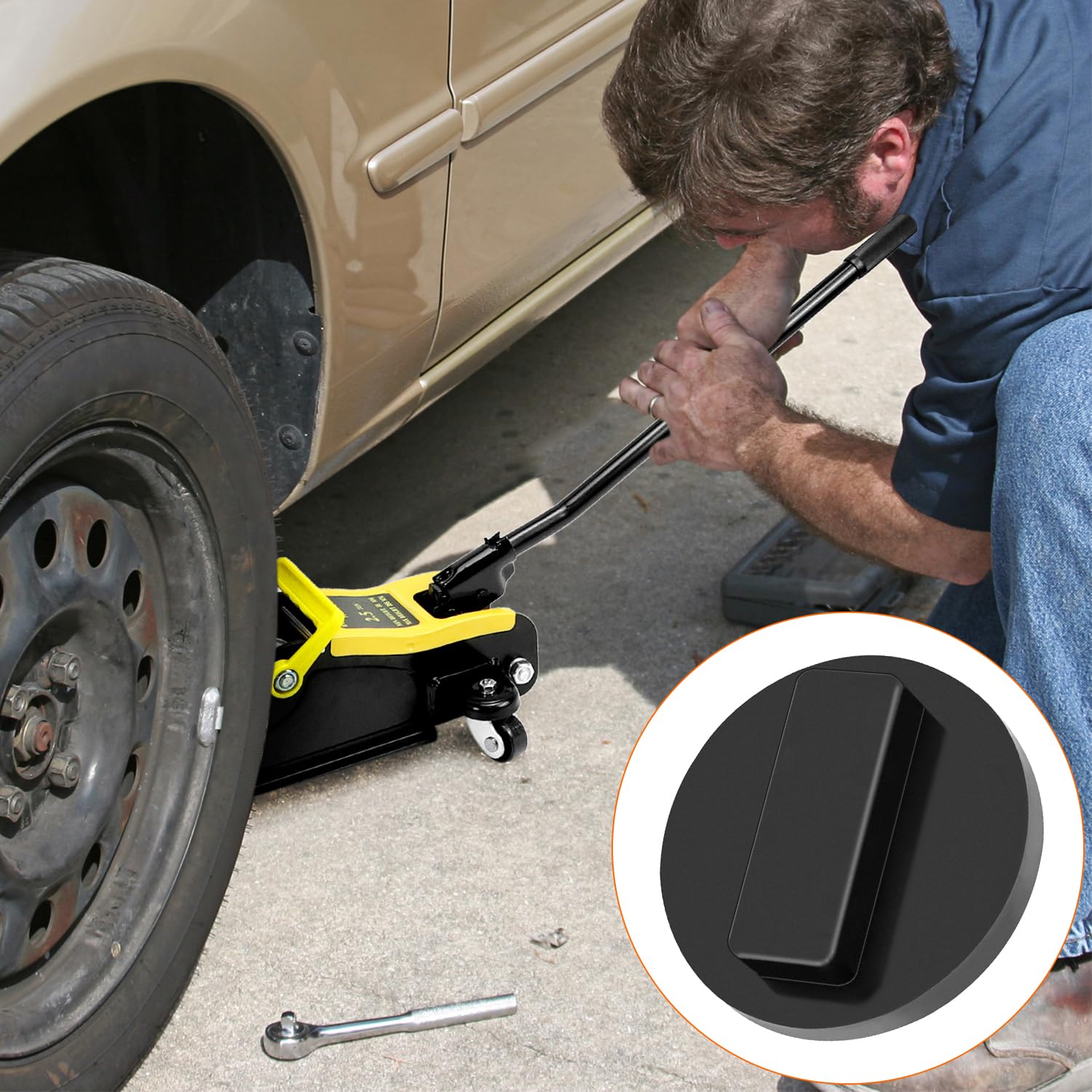 QWORK® 4 pezzi cuscinetto per jack universale in gomma antiscivolo per auto compatibile BMW serie
