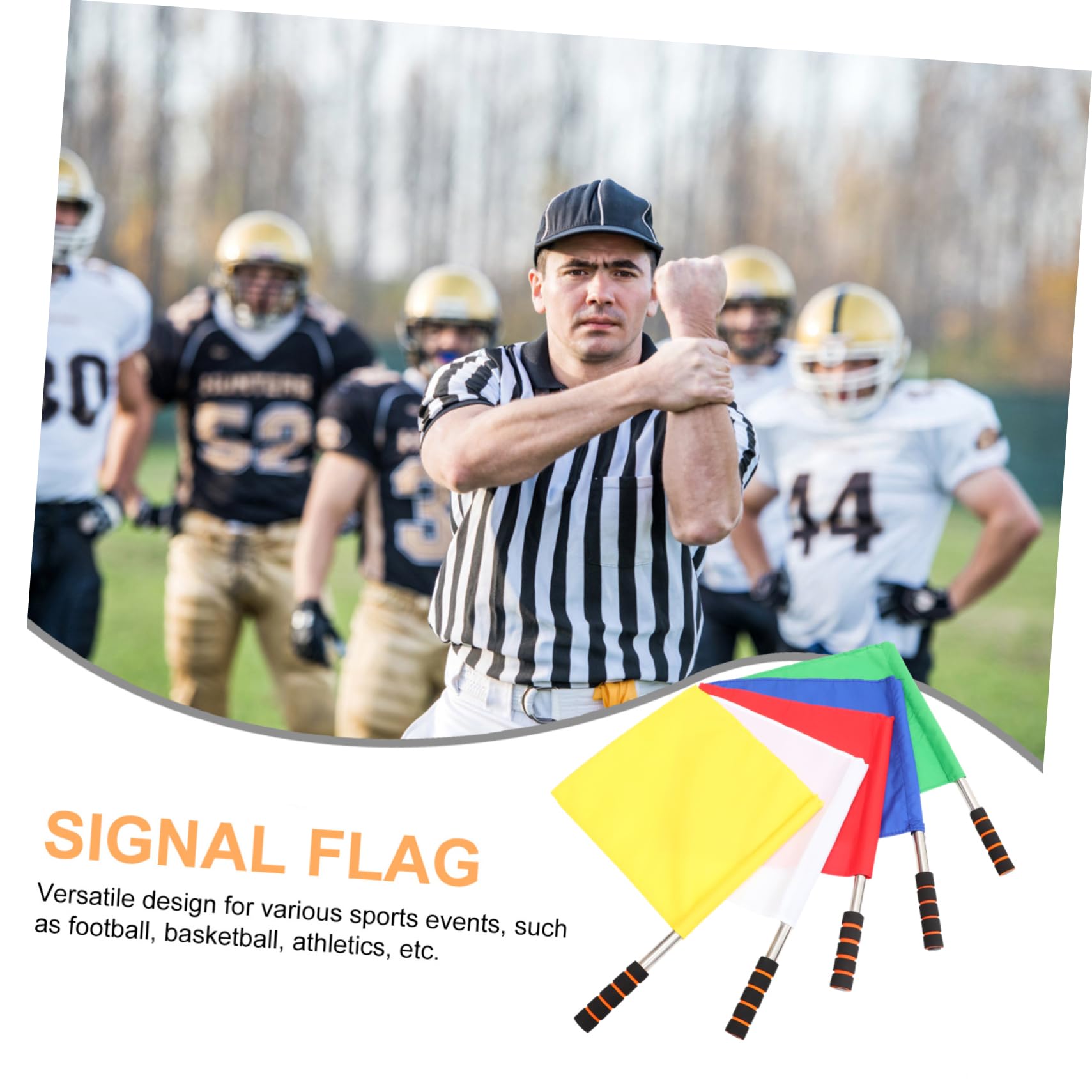 Bandiere in Acciaio Inossidabile e Poliestere Leggere e Facili da Trasportare 10pezzi per Arbitro Calcio per Segnalazione Durante Partite di Calcio