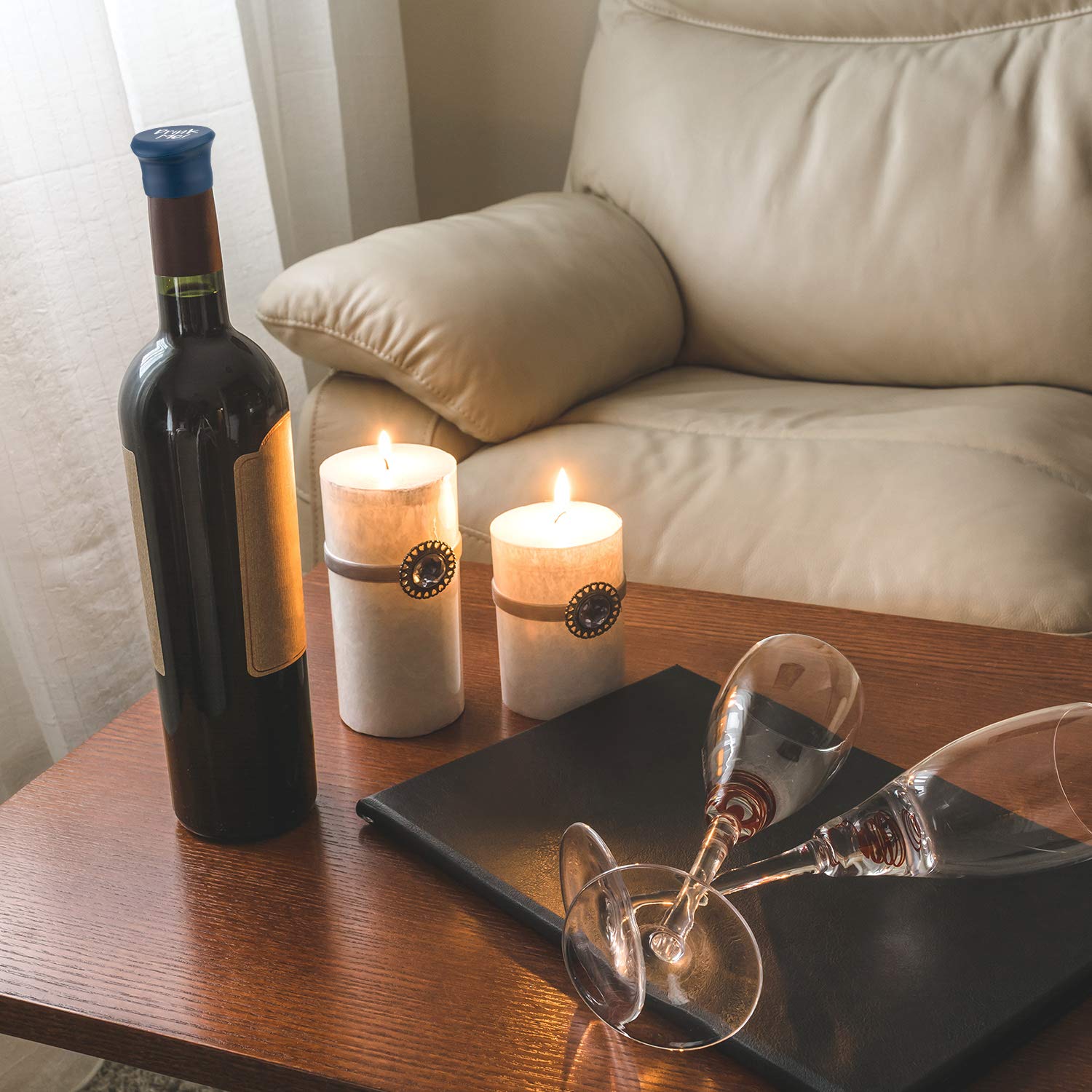 Whaline 8 Stück Silikon-Weinflaschenverschlüsse und Geschenkbox, lustige Silikon-Wiederverwendbare Kappen, Flaschenverschlüsse mit einem lustigen Spruch für Wein-Bierflaschen