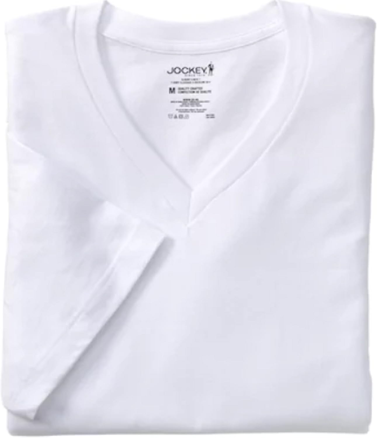 Jockey Men's 3-Pack + 1 Bonus Classic StayDry V-Neck Tee (Medium) White