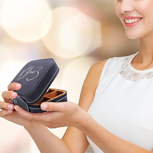 Miniatura 3 de My Personal Memories Joyero organizador personalizado para anillos, pulseras, aretes, perfecto para ella, mamá, esposa, hermana (negro)