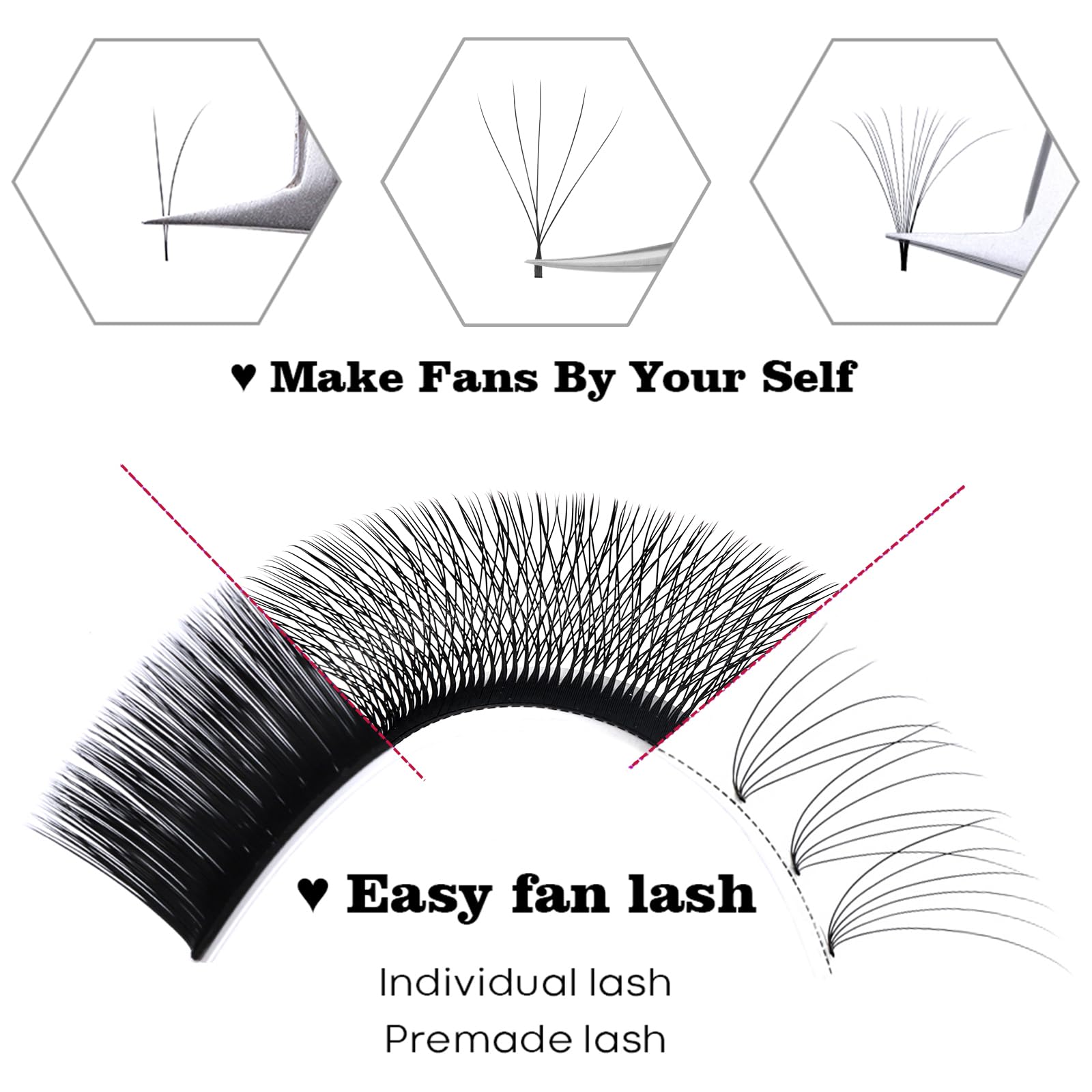 Estensioni delle Ciglia 5D W 0.07 D Curl Premade Fan Eyelash Extension Ciglia 8-14mm Lunghezza Mista W Volume Russo Professionale Tessuto di Seta Ciglia Prefabbricate(0.07D Curl 8-14mm)