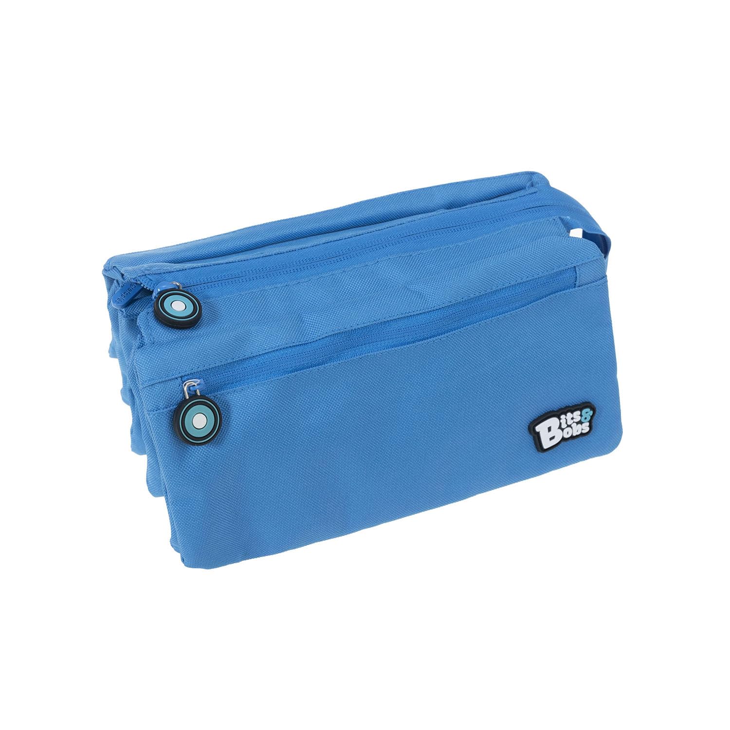 Grafoplás - 37543330. Estuche Portatodo Cuádruple Azul. Línea bits & Bobs. 23x12cm