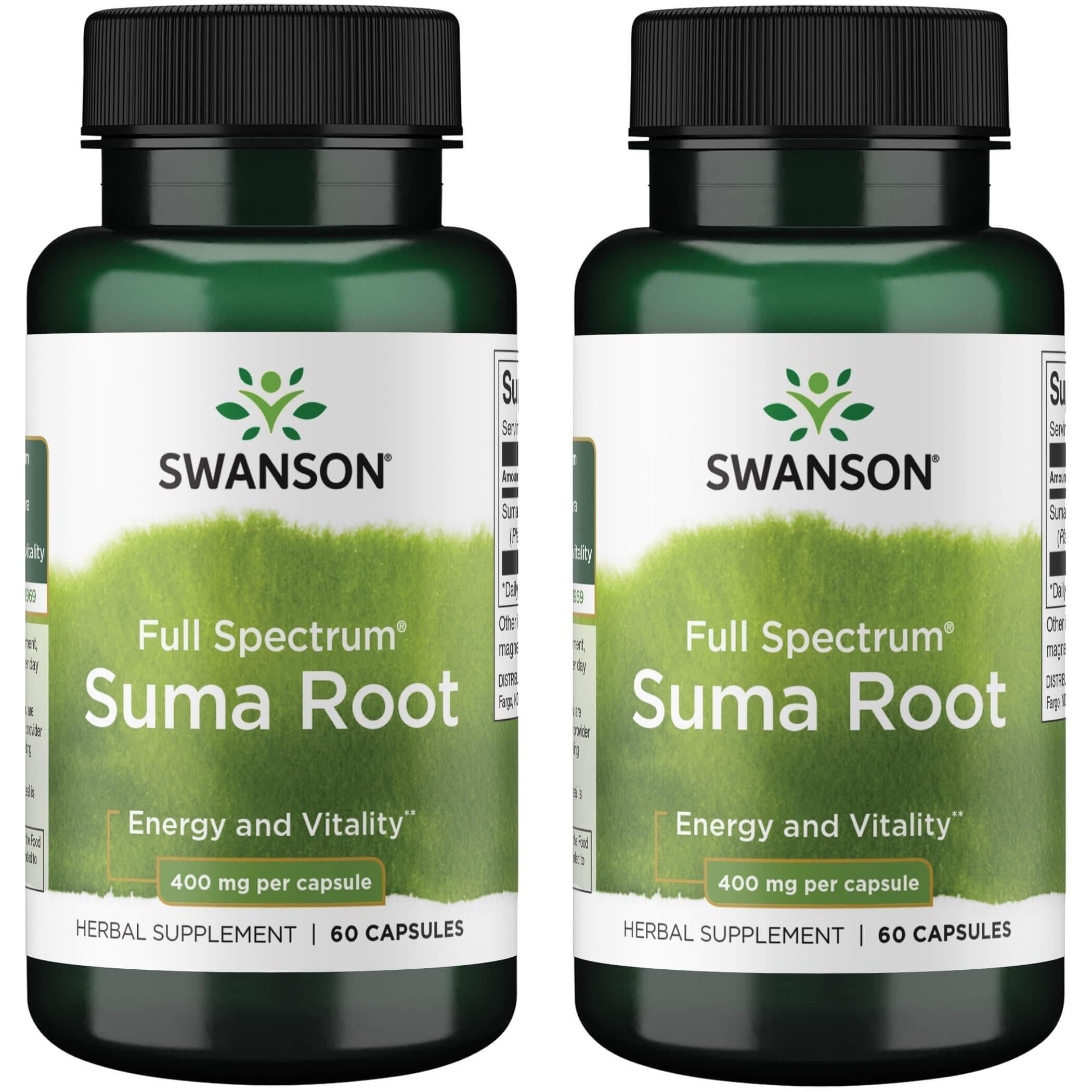 Swanson Full Spectrum Suma Root 400 mg, 60 Capsules, 2 Pack 60 Count (Pack of 2)