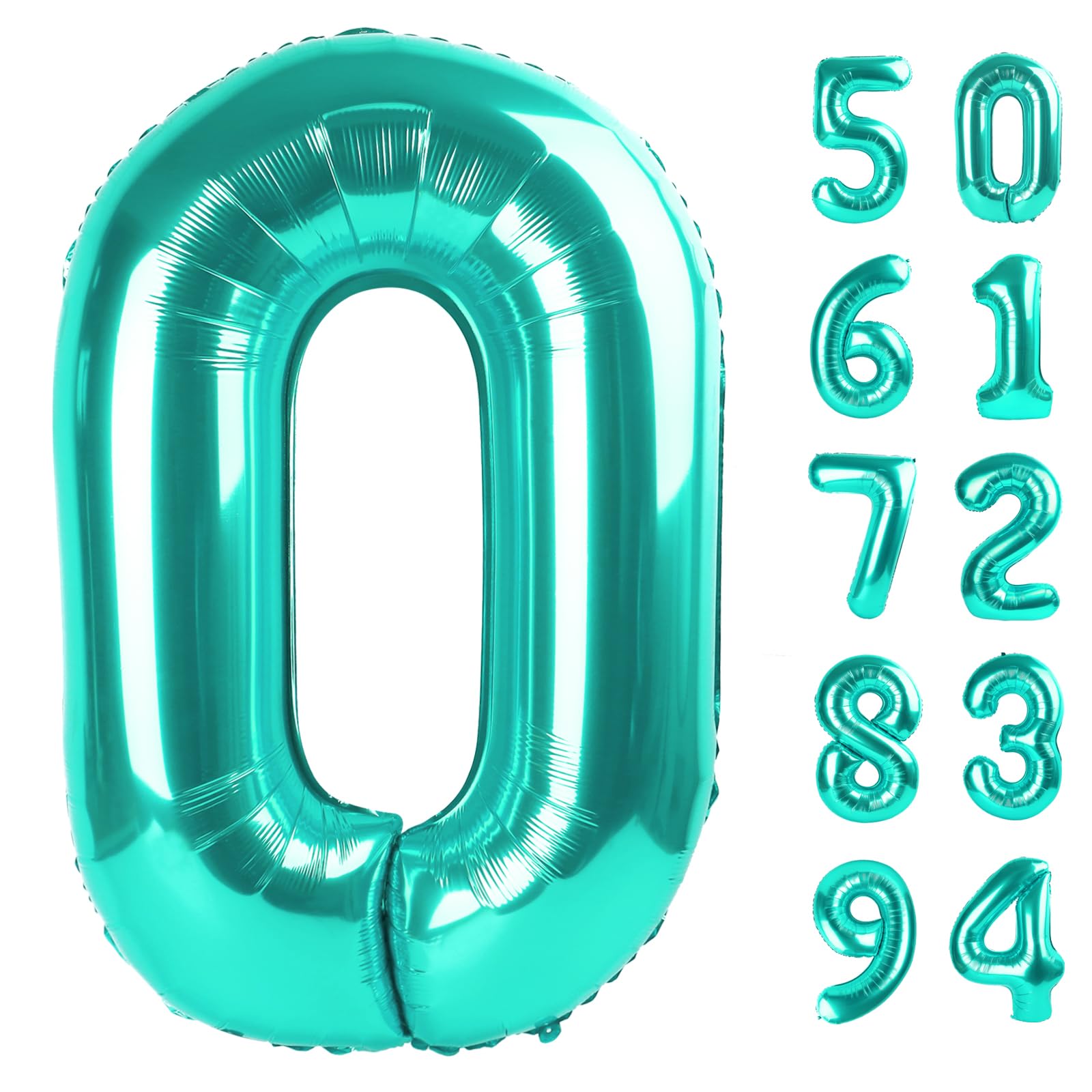 Nile Blue 0 Balloon - Number Balloon 40 Inch, 0th Nile Blue Decorations
