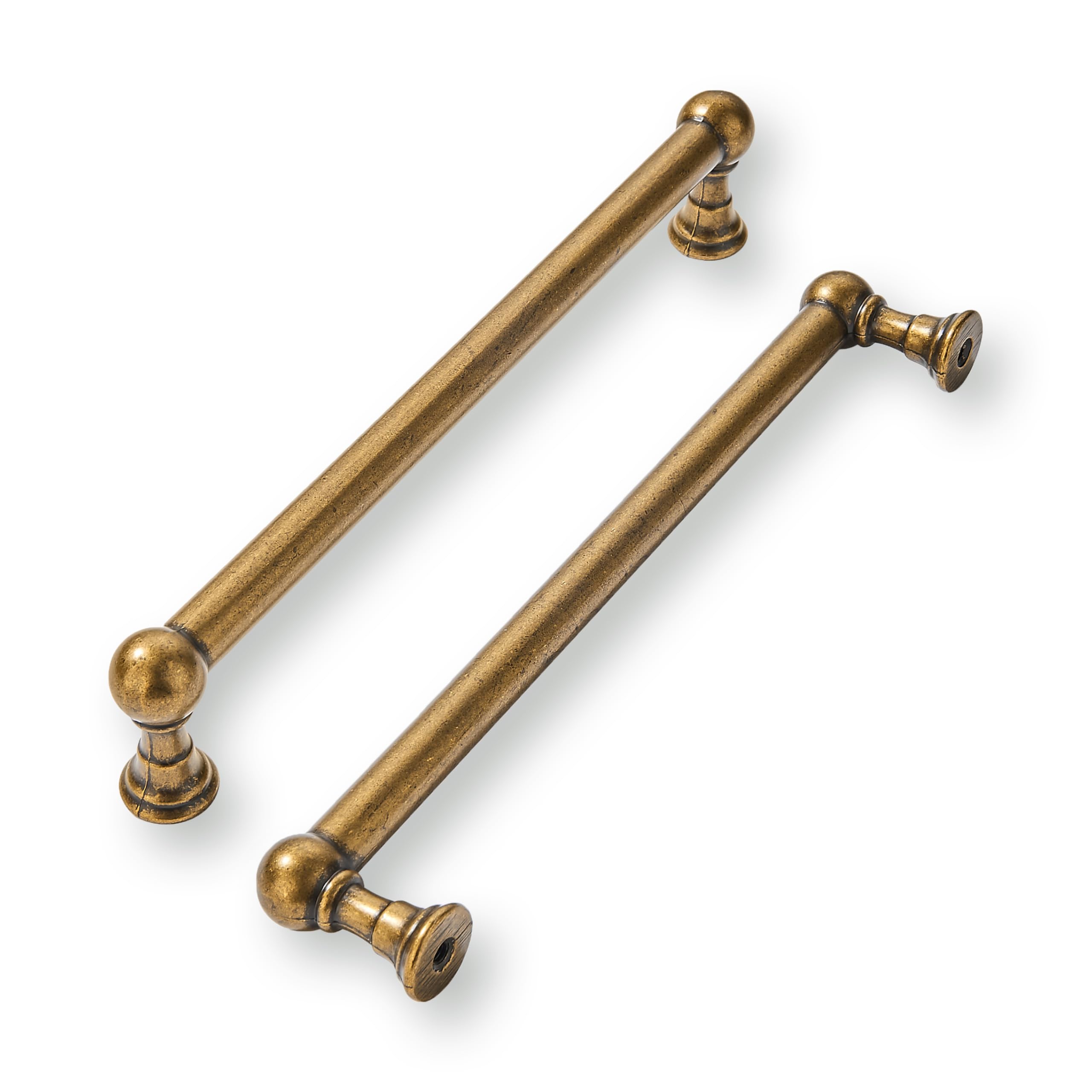 khtumeware 2 Pack 8 Inch Hole Center Antique Brass Cabinet Pulls Heavy Duty Solid Cabinet Handles cabinets Dressers Kitchens Handles Bathroom cabinets — image 1