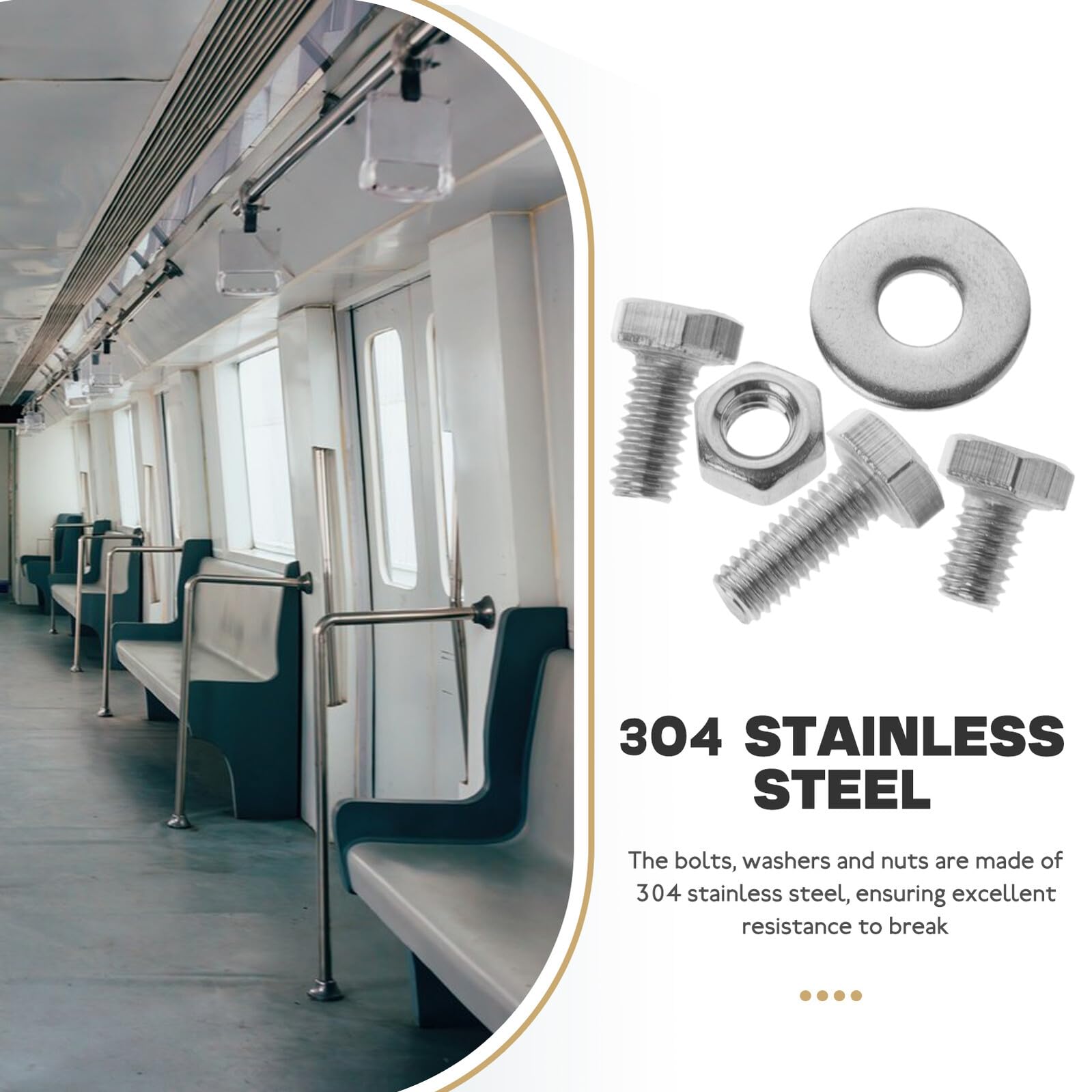 10 set Kit Bulloni Carrello in Acciaio Inox Dadi e Rondelle Resistente per Manubrio Monociclo e Veicoli Sostituzione Facile e Connessione Sicura
