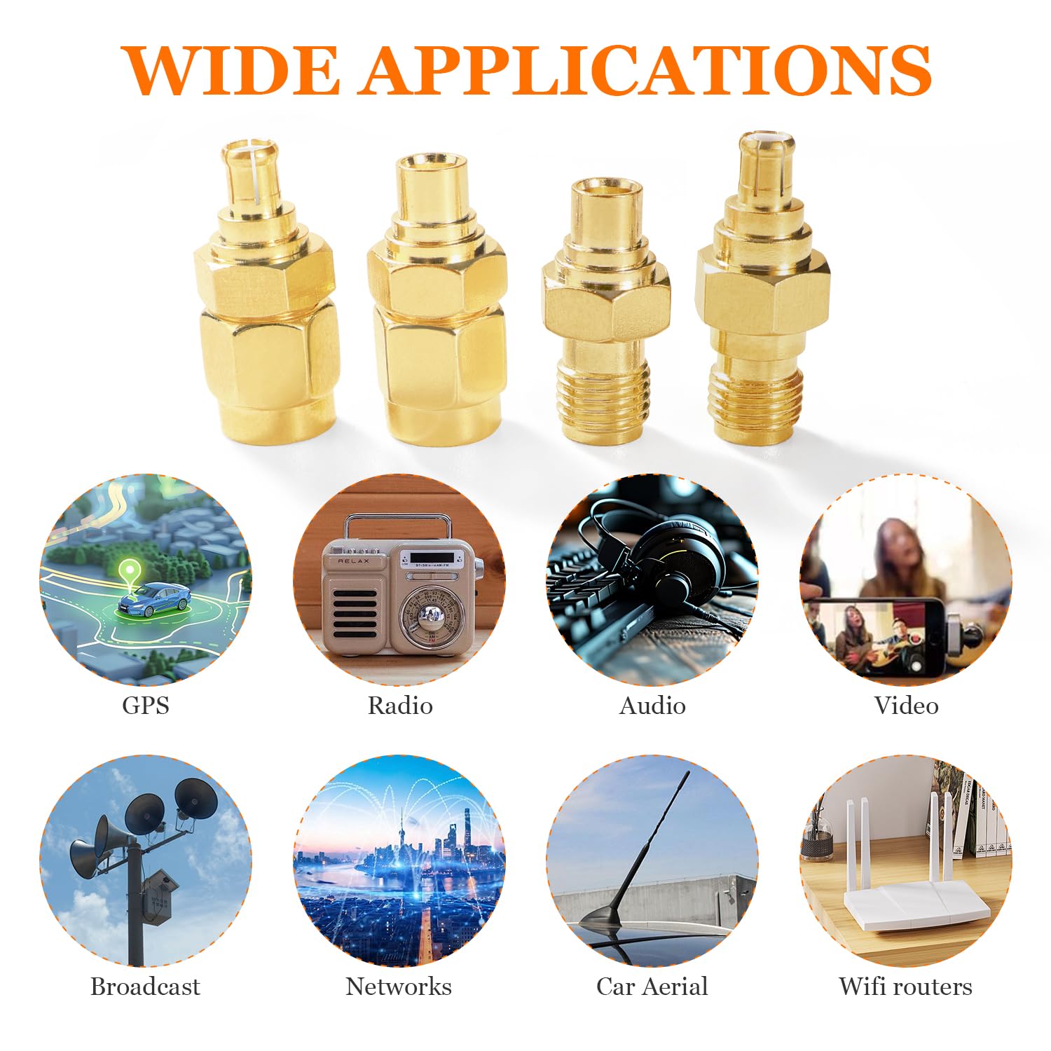 SMA Adattatore MCX Kit 4 Pezzi, Antenna Connettore per 4G LTE WiFi Router GPS