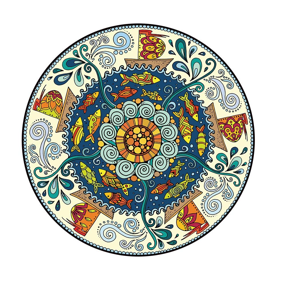 Tapis rond 3D fleur 100x100cm rétro YUXIN Zhaochen pour salon et chambre