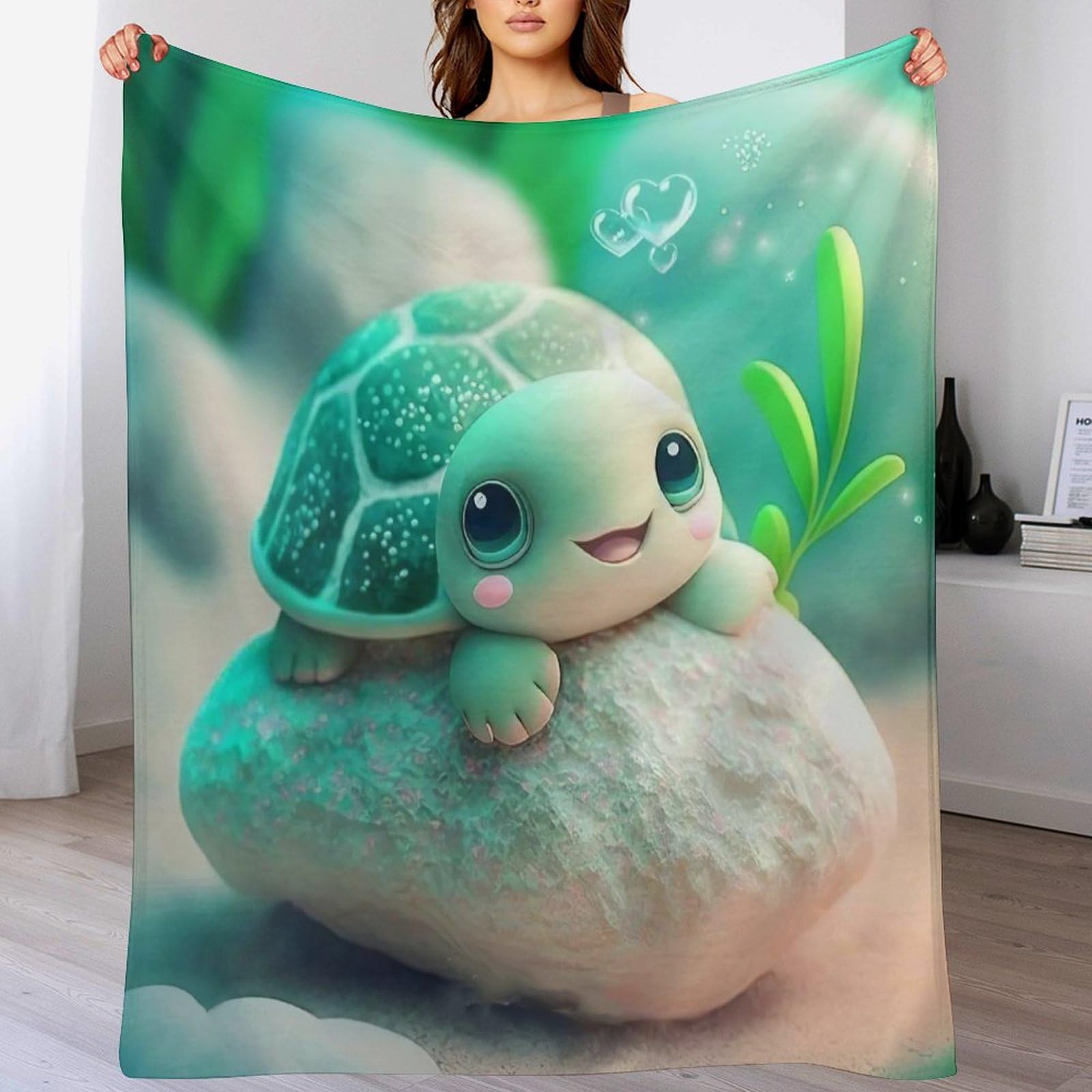 Couverture tortue mignonne chaude et confortable à offrir pour le canapé