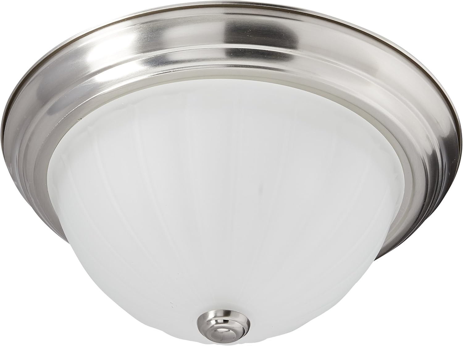 Nuvo Lighting 60/447 Two Light Flush Mount with Frosted Melon Glass, Brushed Nickel, 13-Inch