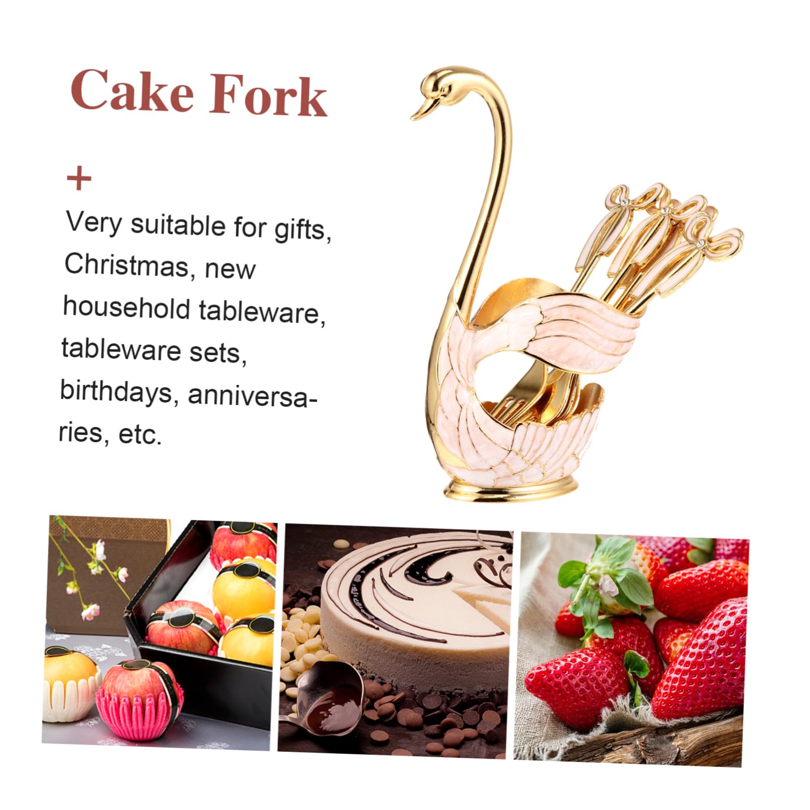 Cabilock 1 Set Chic Appetizer Fork Swan Dessert Forks Stylish Kitchen Gadgets for Parties Home Use and Gatherings