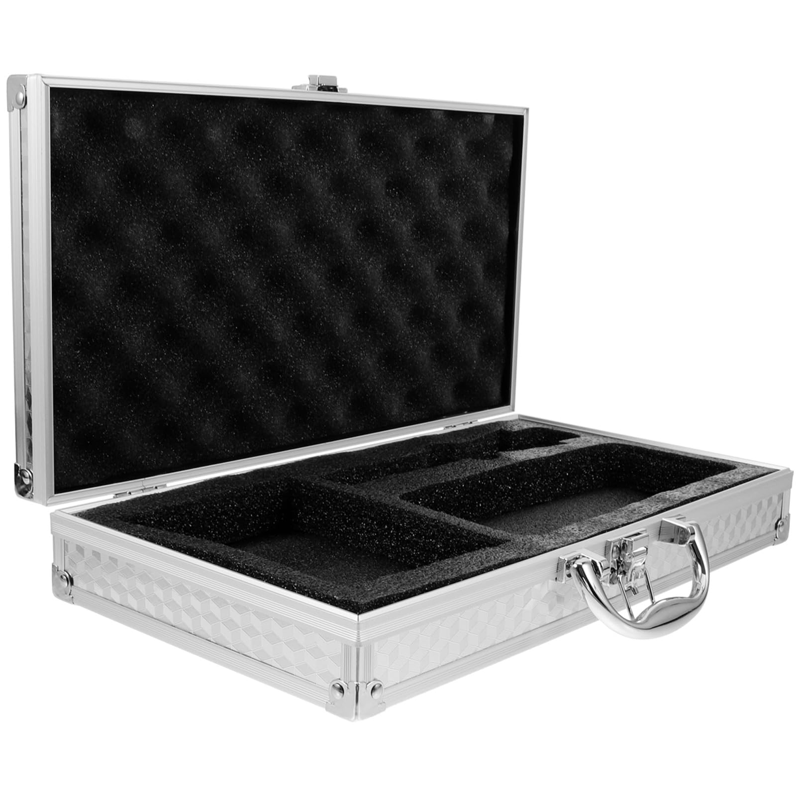 Custodia Protettiva Slot in Spugna Microfono Wireless per Multiuso in Lega di Alluminio Valigia Portatile Resistente e Leggera per Utilizzo Esterno